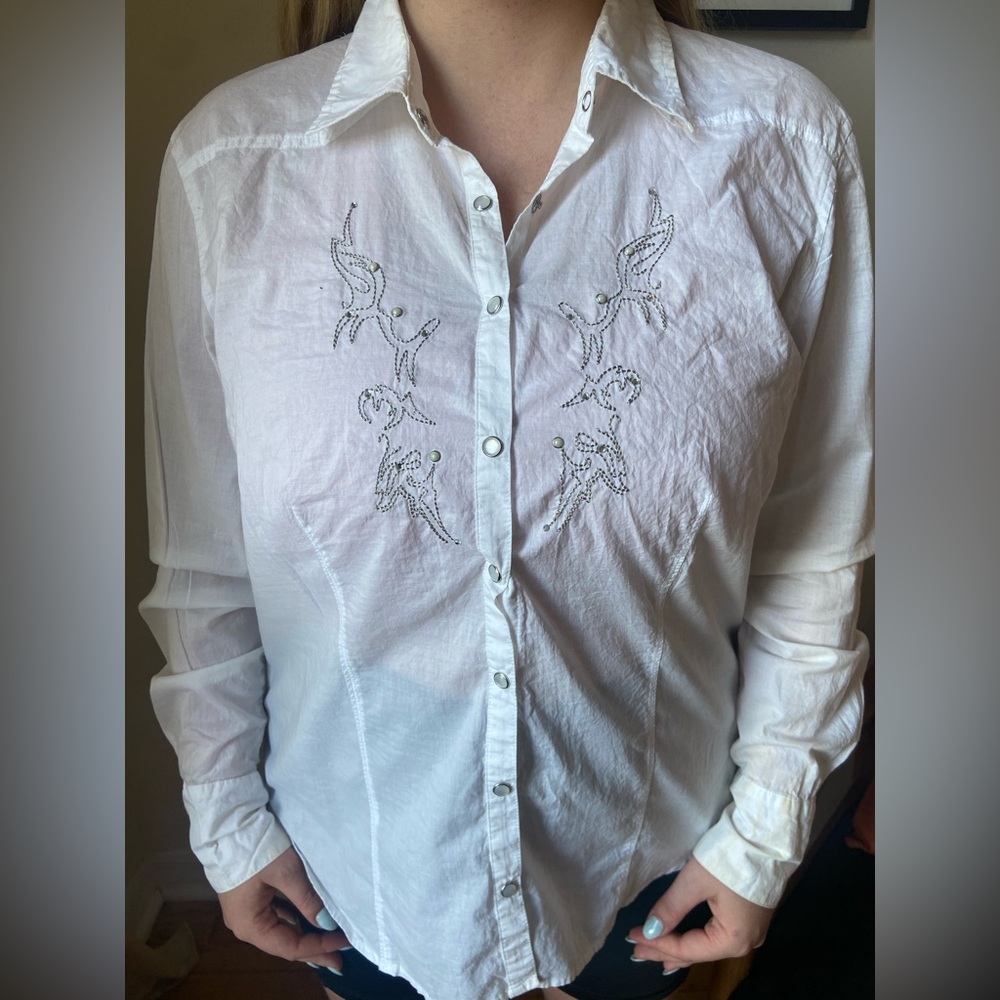 Pearl snap Harley Davidson long sleeve button down